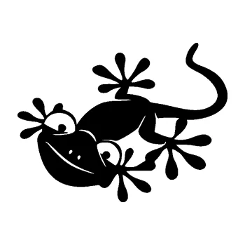 Samolepící dekorace SAMOLEPKA Ještěrka 018 levá kouká (01 - černá) NA AUTO, NÁLEPKA, FÓLIE, POLEP, TUNING, VLASTNÍ TEXT, TISK, AUTOSAMOLEPKY.cz, POLEPY, OBRÁZEK, LOGO, SAMOLEPKY