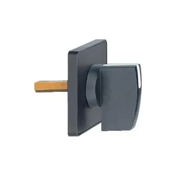 vypínač a zásuvka KAE1H Ovl. hlavice 45x45mm, černá barva, černá rukojeť, prázdné pro gravírování, Schneider Electric