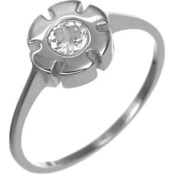 Prsten Argento 71386 Stříbrný prsten - kvítek, čirý kulatý zirkon | Velikost prstenu: 55mm