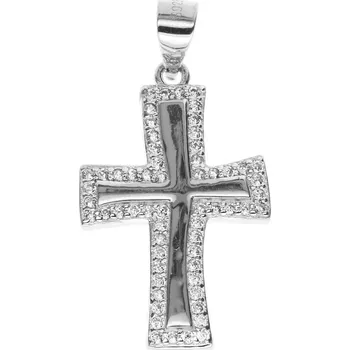 Přívěsek Argento 84662 Stříbrný přívěsek - křížek, čiré kulaté zirkony