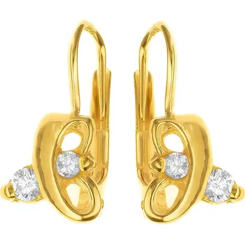 Náušnice Argento 66915 Pozlacené stříbrné náušnice - čiré kulaté zirkony