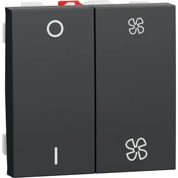 vypínač SCHN NU321454 Unica - Mechanismus ovládání rychlosti ventilátoru dvojitý 1/0, Antracit