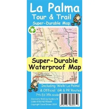 Encyklopedie La Palma Tour & Trail Super-Durable Map - Brawn, David [EN] (2019, Skládaná mapa, Discovery Walking Guides Ltd)