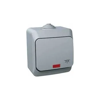 Elektrická zásuvka WDE000616 Cedar Plus, ovládač tlačítkový-16A-orientační kontrolka-symbol světlo-šedá, Schneider Electric