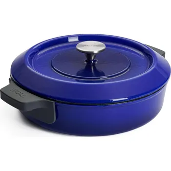 Hrnec Litinový kastrol s poklicí IRON 28 cm, modrý - WOLL (IRON IND kastrol s poklici 28x7 cm/4,1l modrý - WOLL)