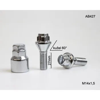 Šroubek na kolo Zajišťovací šrouby M-BLOCKY M14x1,50x27mm, kužel, klíč 17/19 (Pojistné šrouby M-BLOCKY)