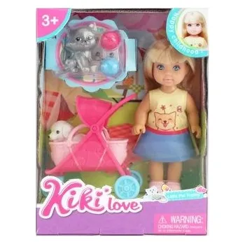 Panenka Lalka z wózkiem i zwierzątkami