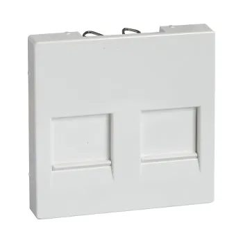 Elektrická zásuvka SCHN MTN4562-0319 Merten - Centrální deska pro datovou zásuvku, 2xRJ45, clonky, System M, Polar