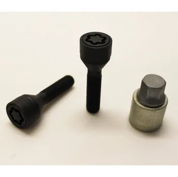 Šroubek na kolo Zajišťovací šrouby SICUSTAR M12x1,5x48mm, kužel, klíč 17, černé (Pojistné šrouby SICUSTAR)