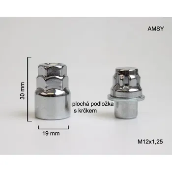 Matice na kolo Zajišťovací matice M-BLOCKY M12x1,50mm, zavřená, plochá s podložkou, klíč 19/21 (Pojistné matice M-BLOCKY)