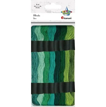 Set školních potřeb Mulina 8mm tonacja zielona 8 kolorów