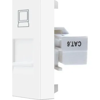 Elektrická zásuvka WELAIK datová zásuvka polomodul COM/RJ45 CAT6 -1 bílá