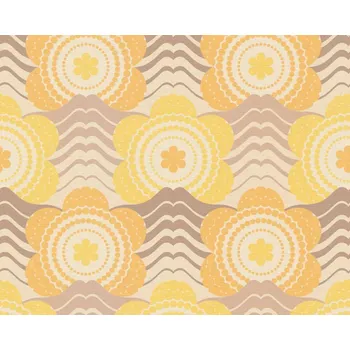 Tapeta Vliesová tapeta retro, kytičky - žlutá, oranžová, béžová 395395 / Tapety na zeď 39539-5 retro Chic (0,53 x 10,05 m) A.S.Création