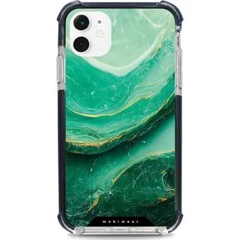 Pouzdro na mobilní telefon Odolný obal Mobiwear MagSafe Elite Bumper - Apple iPhone 11 - D017D Zelený mramor (Odolný kryt, pouzdro, obal Mobiwear Elite Bumper na mobil Apple iPhone 11 - D017D Zelený mramor, materiál Plast + TPU silikon + kov - zesílená ochrana telefonu, podpora)