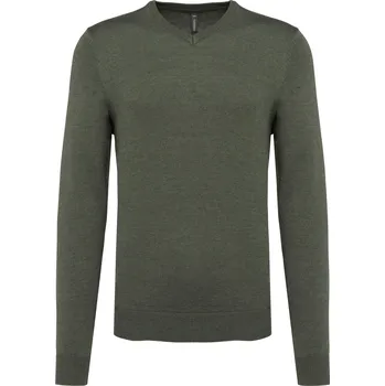 Pánská mikina KARIBAN Pánský svetr do V Jumper K965 Velikost: S, Barva: khaki