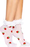 Leg Avenue Strawberry Ruffle Top Anklets 3015 White