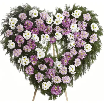 Věnec Smuteční věnec srdce kopretinové chryzantémy 120 cm