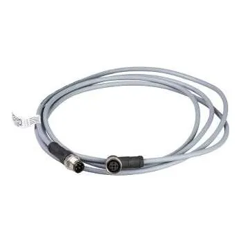 Kabel do PC XZCRV1512041C2 Kabel s konektorem XZ-samec přímý M12 4-pin-samice s ohybem M12 4-pin-PVC 2m, Schneider Electric