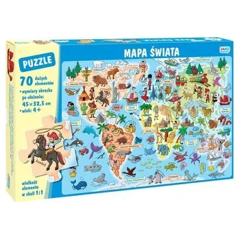 Puzzle Puzzle 70 elementów. Mapa świata
