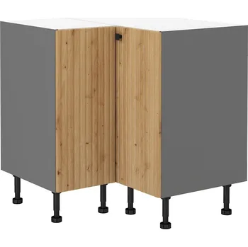 Kuchyňská linka NERITA, skříňka dolní rohová 89x89 DN 1F BB, korpus: antracit, dvířka: dub artisan + vyzvednutí ZDARMA