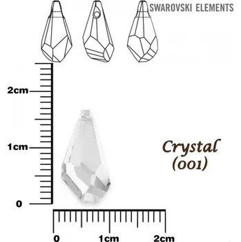 Korálek SWAROVSKI POLYGON DROP barva CRYSTAL velikost 17mm.