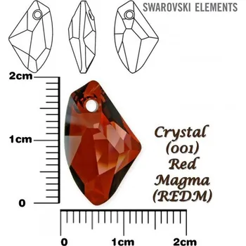 Dětské navlékací korálky SWAROVSKI 6656 barva CRYSTAL RED MAGMA velikost 19mm.