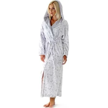 Dámský župan Dámský dlouhý župan Vestis 3956 Flora 9102 - šedá M