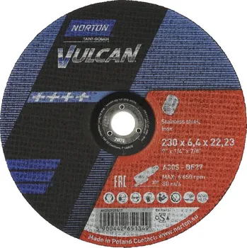 Řezný kotouč NORTON-CLIPPER Broušení Kotouč pro inox 230x6.4x22.23mm pro Úhlová bruska Norton VULCAN