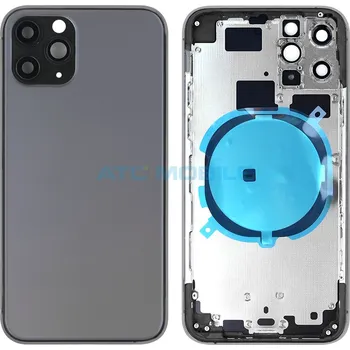Náhradní díl pro mobilní telefon iPhone 11 Pro zadní kryt (sklo) s logem, rámem černý včetně držáku SIM a tlačítek, EU verze a zpět 69 Kč s ATC Clubem