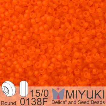 Korálek Korálky Miyuki Round 15/0. Barva 0138F Matte Tr Orange . Balení 5g
