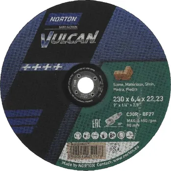 Řezný kotouč NORTON-CLIPPER Broušení Kotouč pro kámen 230x6.4x22.23mm pro Úhlová bruska Norton VULCAN