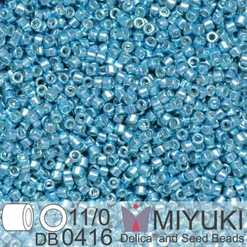 Korálek Korálky Miyuki Delica 11/0. Barva Galvanized Sea Foam DB0416 Balení 5g