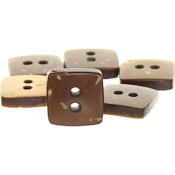 Knoflík Kokosový knoflík čtverec 10mm
