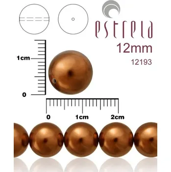 Korálek VOSKOVANÉ korále tvar kulatý. Velikost 12mm. Barva 12193 (hnědá měděná). Balení 8ks na návleku.