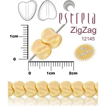 Korálek VOSKOVANÉ korále tvar ZigZag. Velikost 6x9mm. Barva 12145 (béžová). Balení 14ks na návleku.