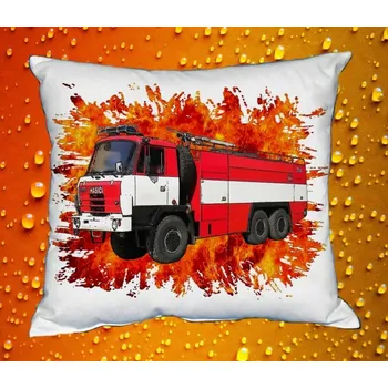 Polštář Polštářek pro hasiče 815 hasičské auto České výroby (polštář s hasičským autem HASIČI)