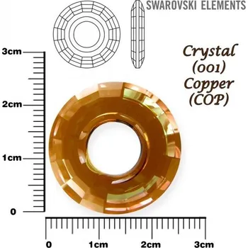 Korálek SWAROVSKI Disk Pendant 6039 barva CRYSTAL COPPER velikost 25mm.