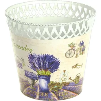 Květináč Dekorační květináč, plech, 13cm Lavender (Zahradní květináče Levandule)