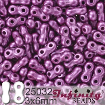 Korálek Korálky INFINITY velikost 3x6mm. Barva 25032 voskovaná FIALOVÁ TMAVÁ. Balení 10g.