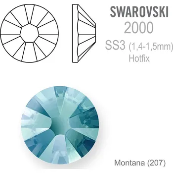 Módní doplněk SWAROVSKI ELEMENTS HOT-FIX velikost SS3 barva Montana (207). Balení 40Ks.