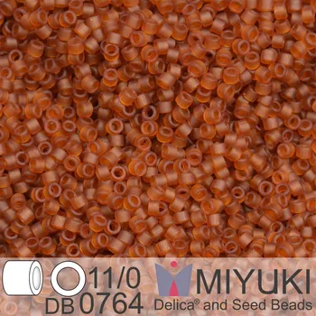 Korálek Korálky Miyuki Delica 11/0. Barva Matte Transparent Dark Topaz DB0764. Balení 5g