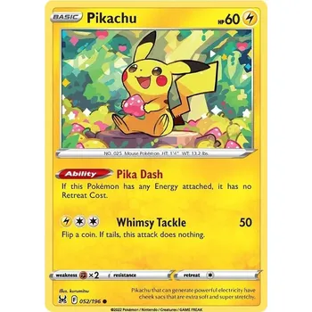 Karetní hra Pikachu 052/196 - Lost Origin Typ karty: Non-Holo