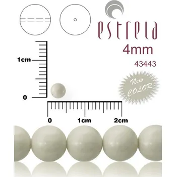 Korálek VOSKOVANÉ korále tvar kulatý. Velikost 4mm. Barva 43443 (baby hedvábná šedá pastelová) New COLOR. Balení 31ks na návleku