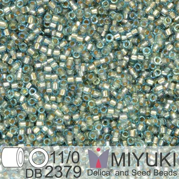 Korálek Korálky Miyuki Delica 11/0. Barva Inside Dyed Eucalyptus DB2379. Balení 5g.