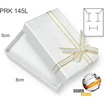 Dárková krabička Krabička na šperky. Materiál papír +okrasná stužka. Ozn. PRK 145L. Barva BÍLÁ.