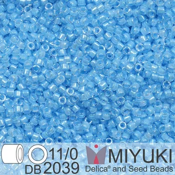 Korálek Korálky Miyuki Delica 11/0. Barva Luminous Ocean Blue DB2039. Balení 5g