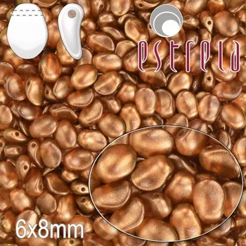 Korálek MAČKANÉ korále tvar OKVĚTNÍ LUPEN Velikost 6x8mm. Barva MĚDĚNÁ mírně průhledná 29271. Balení 20ks na návleku.