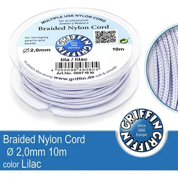Nit Braided NYLON (splétaná nit na náramky) GRIFFIN síla nitě 2mm cívka 10m. Barva Lilac