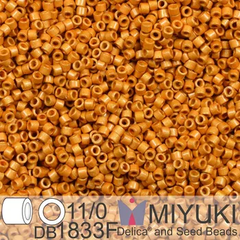 Korálek Korálky Miyuki Delica 11/0. Barva Duracoat Galvanized Matte Yellow Gold DB1833F. Balení 5g.