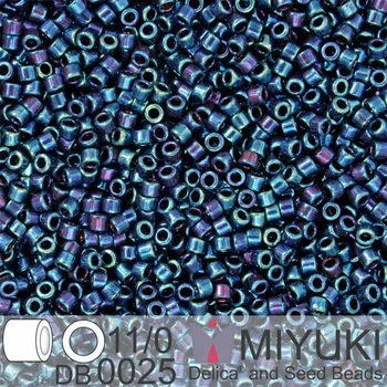 Korálek Korálky Miyuki Delica 11/0. Barva Met Blue Iris DB0025. Balení 3g